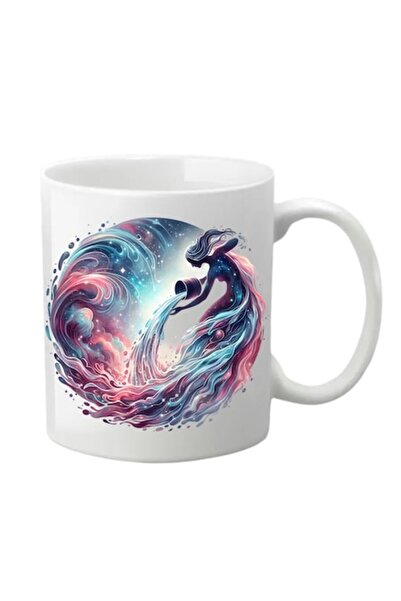T&M Personalizare Cană personalizată - Zodiac, Vărsător, albă, 330 ml