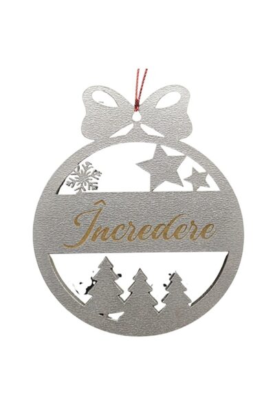 T&M Personalizare Glob decorativ personalizat de Crăciun din lemn - „Increder...