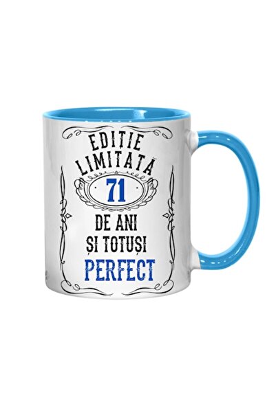T&M Personalizare Cană personalizată - Ediție limitată 71 de ani, interior al...