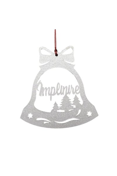 T&M Personalizare Glob decorativ personalizat din lemn - Clopoțel cu copaci ș...