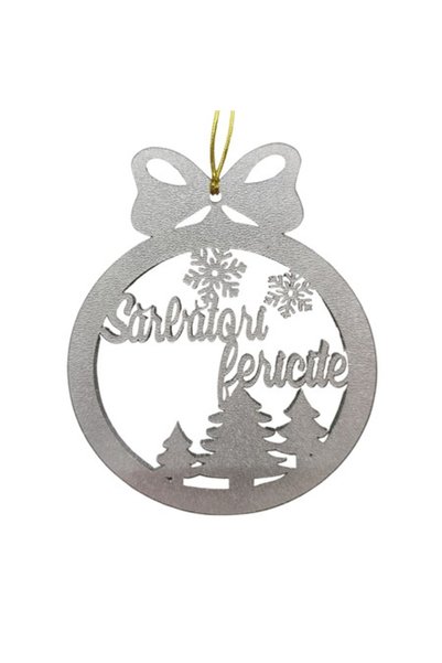 T&M Personalizare Glob de Crăciun decorativ personalizat din lemn - rotund ar...