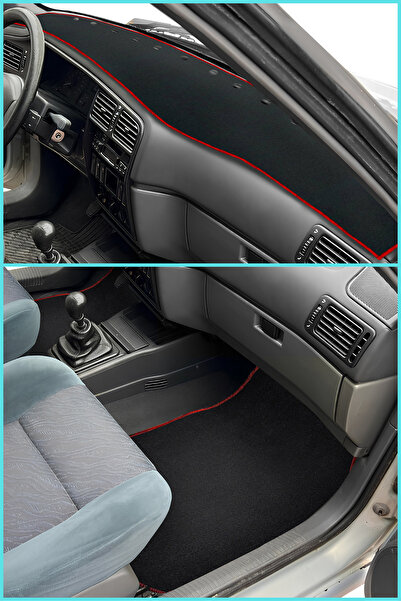 TUSBA MARKET Renault 19 Europa Uyumlu Kırmızı Kenarlı 5'Li Oto Halı Paspas & ...