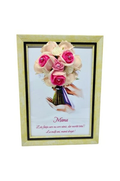 T&M Personalizare Tablou înrămat A4 (30x21 cm) — „Mamă: nu cere nimic, dar me...