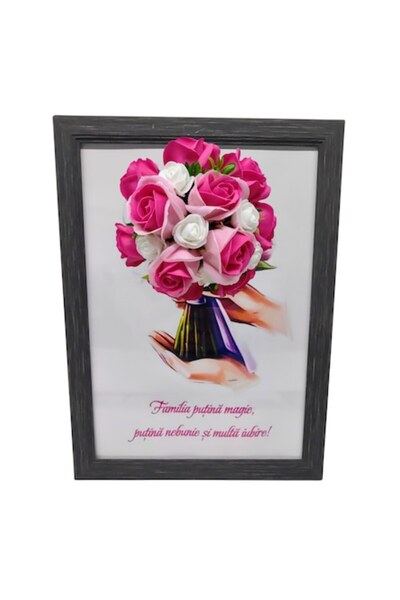 T&M Personalizare Imprimeu înrămat A4 (30x21 cm) - „Familie: puțină magie, pu...