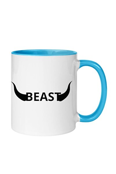 T&M Personalizare Cană personalizată „Bestia”, Dragobete/Ziua Îndrăgostiților, Albastră, 330 ml