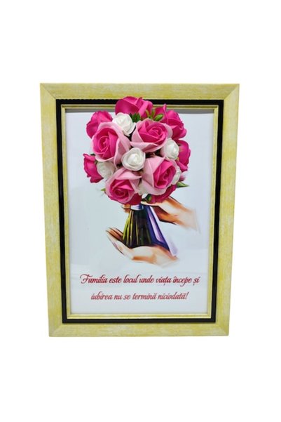T&M Personalizare Înrămat A4 (30x21 cm) – „Familia este locul unde viața înce...