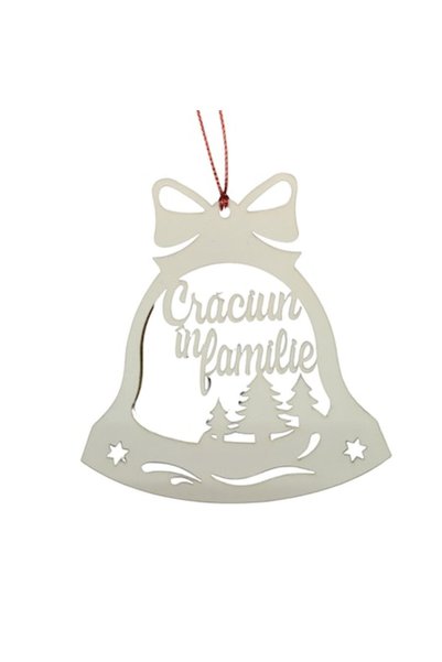 T&M Personalizare Glob din lemn decorativ personalizat - Craciun in familie, ...