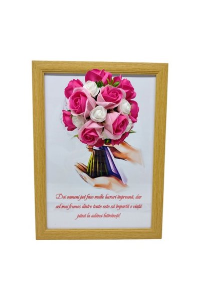 T&M Personalizare Tablou înrămat A4 (30x21 cm) – „Doi oameni pot face multe l...