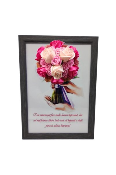 T&M Personalizare Tablou înrămat A4 (30x21 cm) - „Doi oameni pot face multe l...