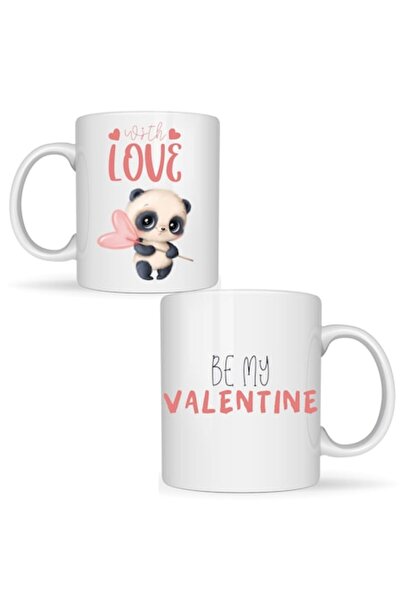 T&M Personalizare Cană personalizată „Fii Valentinul meu” Ursuleț Panda, Ziua...