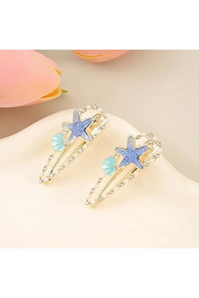Accessories Hei Blue Star Detailed Stylish Women's Hair Accessory Daily Use Hair Clip 1 Piece
