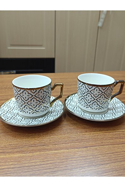 DEKOR ZÜCCACİYE HOME Gönül 2-Piece Gold Patterned Coffee Cup