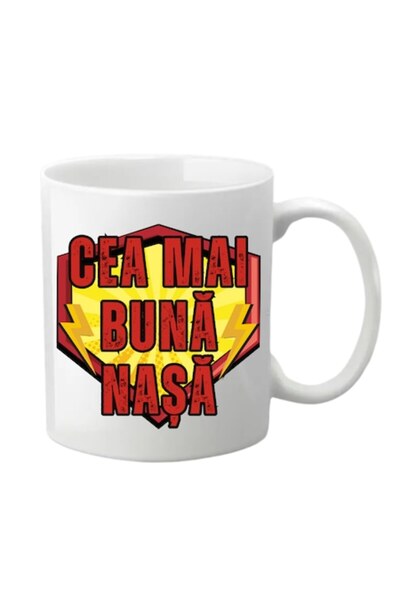 T&M Personalizare Cană personalizată - Cea mai bună nașă, albă, 330 ml, v1