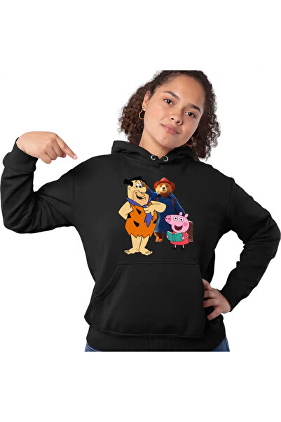 OEM Γυναικείο Φούτερ με Κουκούλα Paddington Flintstone Peppa Pig Piglet
