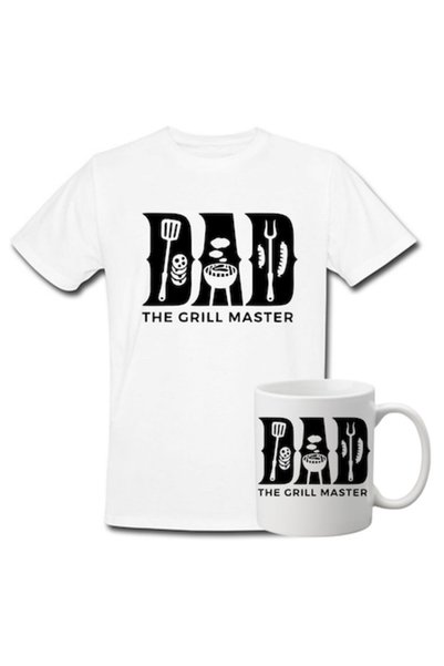 T&M Personalizare Set personalizat tricou + cană - „Tata, maestrul grătarului...