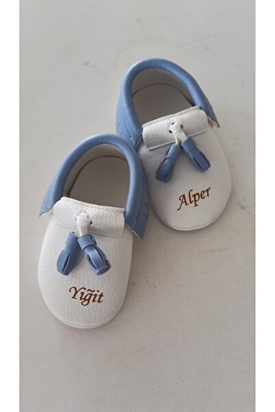 Baby Bebeğinize Özel Mavi Püskül Bebek Ayakkabı