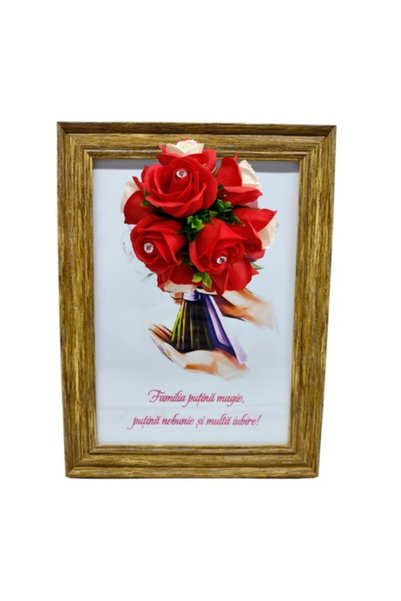 T&M Personalizare Tablou înrămat A4 (30x21 cm) - „Familie: puțină magie, puți...