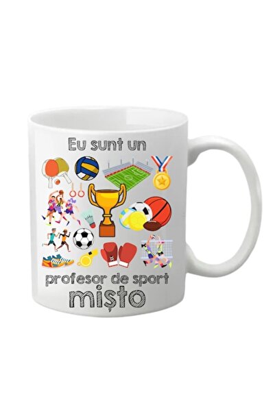 T&M Personalizare Cană personalizată - „Sunt un profesor de sport cool”, albă...