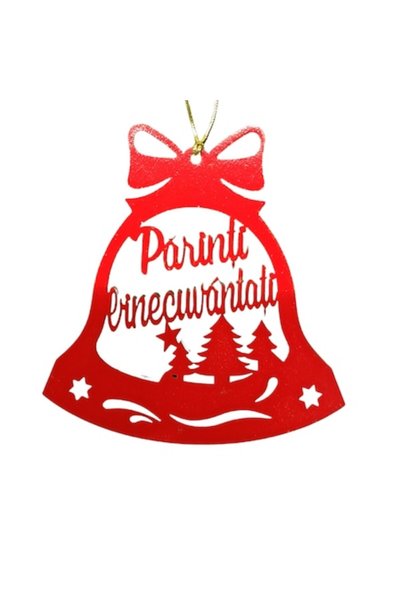 T&M Personalizare Glob decorativ personalizat de Crăciun din lemn - „Părinți ...