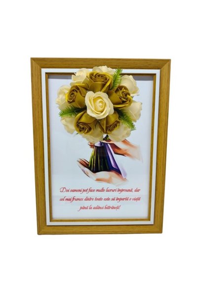 T&M Personalizare Tablou înrămat A4 (30x21 cm) - „Doi oameni pot face multe l...