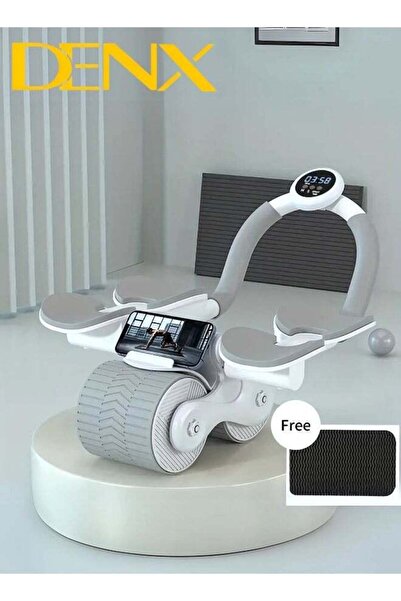 Denx Abdominal Rotating Wheel With Elbow And Knee Support And Phone Holder For Home Fitness, Multi-C
