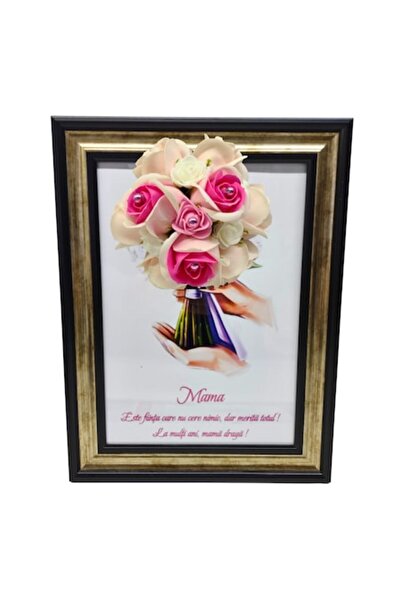 T&M Personalizare Tablou înrămat A4 (30x21 cm) - „Mama merită totul” - v8 cu ...