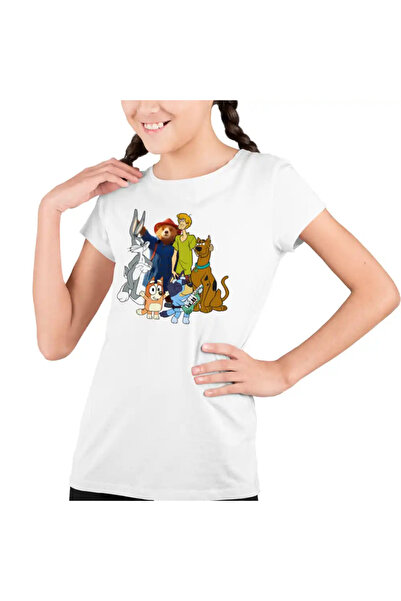OEM Tricou Copii Fete Paddington Scooby Doo Bugs Bunny Bingo Bluey Blue