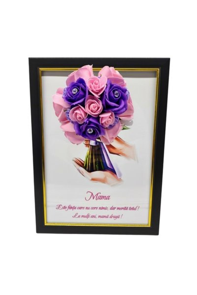 T&M Personalizare Tablou înrămat A4 (30×21 cm) – „Mamă, nu cere nimic, dar me...