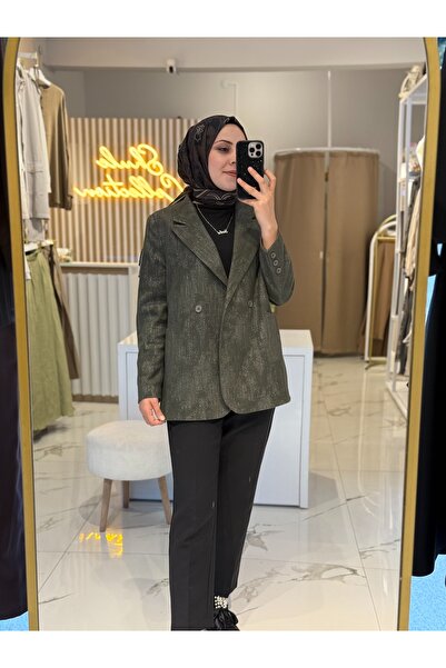 Shulee Kuşaklı desenli blazer çeket