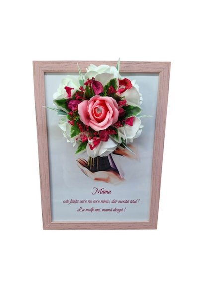 T&M Personalizare Tablou înrămat A4 (30x21 cm) - „La mulți ani, dragă mamă”, ...