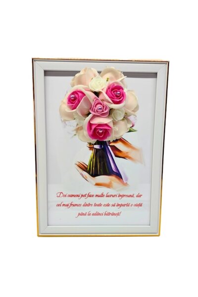 T&M Personalizare Tablou înrămat A4 (30x21 cm) - „Doi oameni pot face multe l...