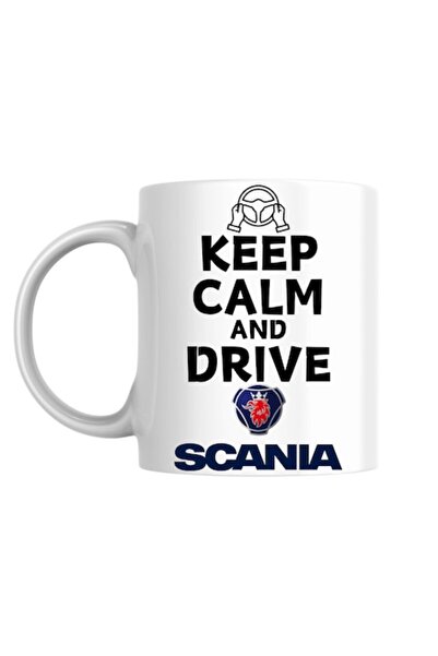 T&M Personalizare Cană personalizată - Keep Calm and Drive Scania!, albă, 330 ml