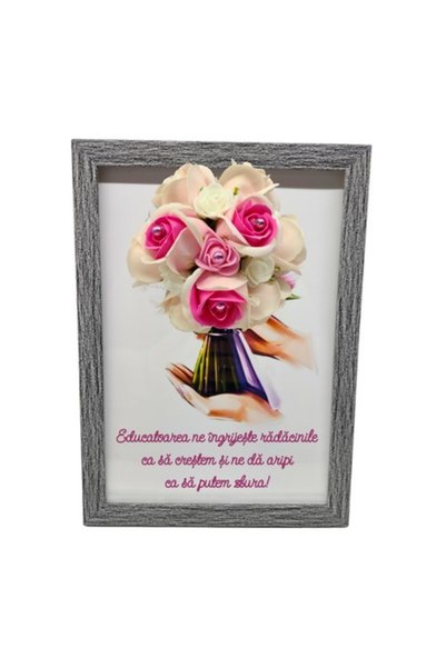 T&M Personalizare Tablou înrămat A4 (30x21 cm) - Profesorul îngrijește rădăci...