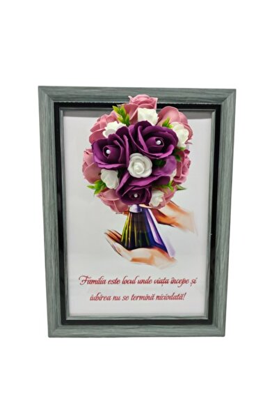 T&M Personalizare Tablou înrămat A4 (30x21 cm) – „Familia este locul unde via...
