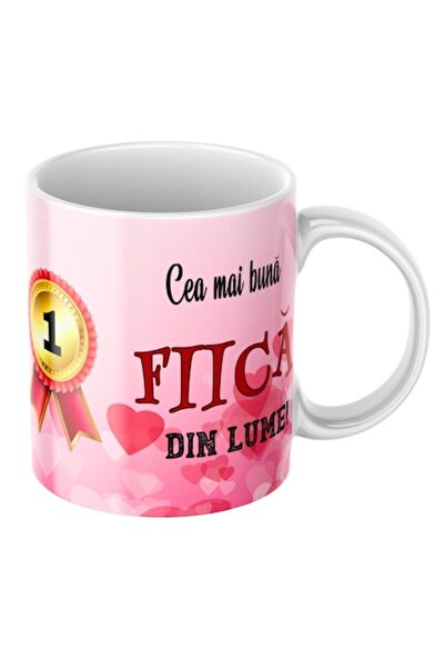 T&M Personalizare Cană personalizată - Cea mai bună fiică din lume, albă, 330 ml