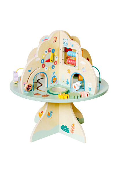 Gotel Măsuță Montessori din lemn în formă de copac – jucărie senzorială cu bu...