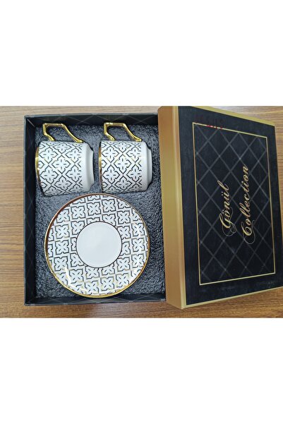 DEKOR ZÜCCACİYE HOME Gönül 2-Piece Gold Patterned Coffee Cup