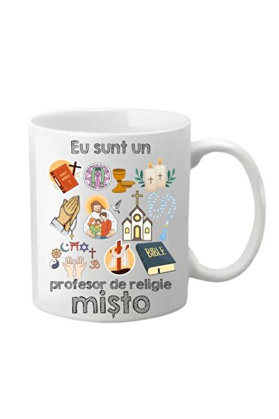 T&M Personalizare Cană personalizată - Sunt un profesor de religie cool, albă...