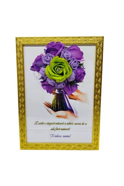 T&M Personalizare Tablou înrămat A4 (30x21 cm) - 'Te iubesc!' v14, decorat cu...