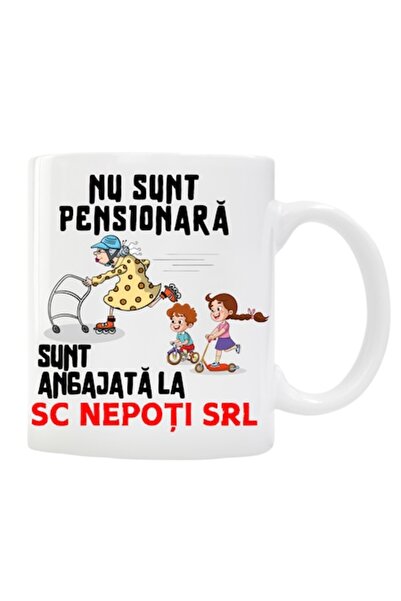 T&M Personalizare Cană personalizată - „Nu sunt pensionar”, albă, 330 ml