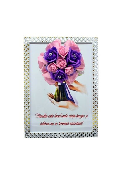 T&M Personalizare Tablou înrămat A4 (30x21 cm) - „Familia este locul unde via...