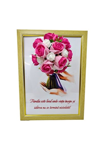 T&M Personalizare Tablou înrămat A4 (30x21 cm) - Familia este locul unde viaț...