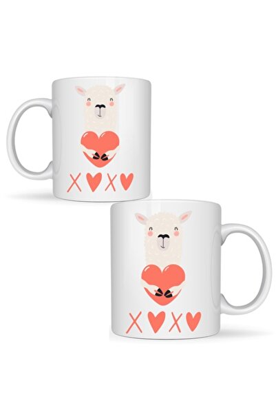 T&M Personalizare Cană personalizată „xoxo Lama”, Ziua Îndrăgostiților, albă,...