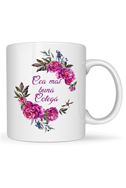 T&M Personalizare Cană personalizată „Cel mai bun coleg” albă, 330ml