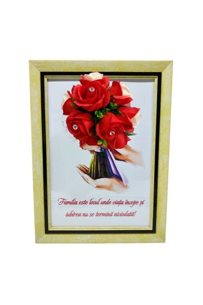 T&M Personalizare Tablou înrămat A4 (30x21 cm) - Familia este locul unde viaț...