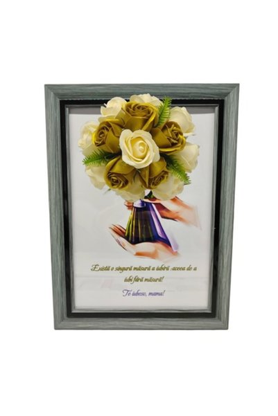 T&M Personalizare Tablou înrămat A4 (30x21 cm) - „Dragoste fără măsură” - flo...