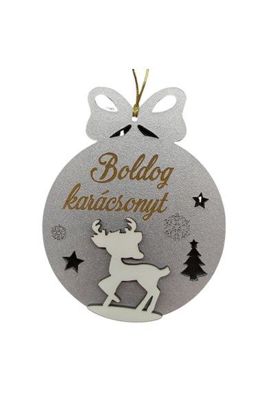 T&M Personalizare Decorativă personalizată din lemn de Crăciun - „Boldog kará...