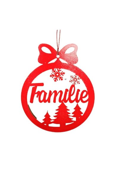 T&M Personalizare Glob decorativ personalizat de Crăciun din lemn - Familie, ...