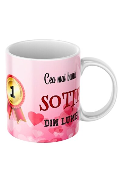 T&M Personalizare Cană personalizată - Cea mai bună soție din lume, albă, 330 ml