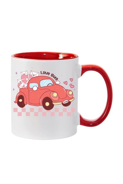 T&M Personalizare Cană personalizată „Love bug” v2, Ziua Îndrăgostiților, roș...